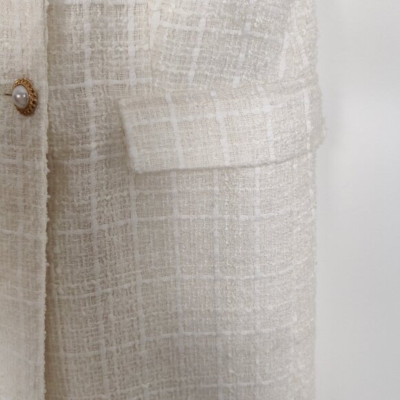 Zara NEW Women's Vest Size M White Long V Neck Business Casual Quiet Luxury Chic - Picture 4 of 11